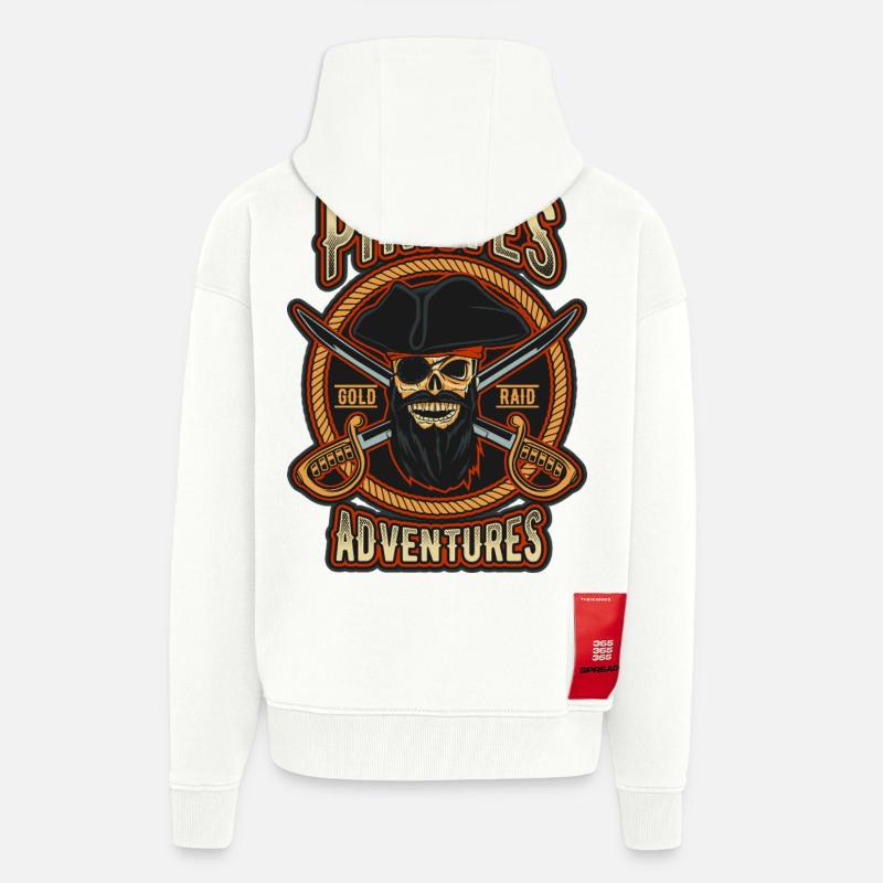 Pirate Gold Raid Patch - Veste à capuche bio épaisse oversize fabriqué en UE - OFF WHITE
