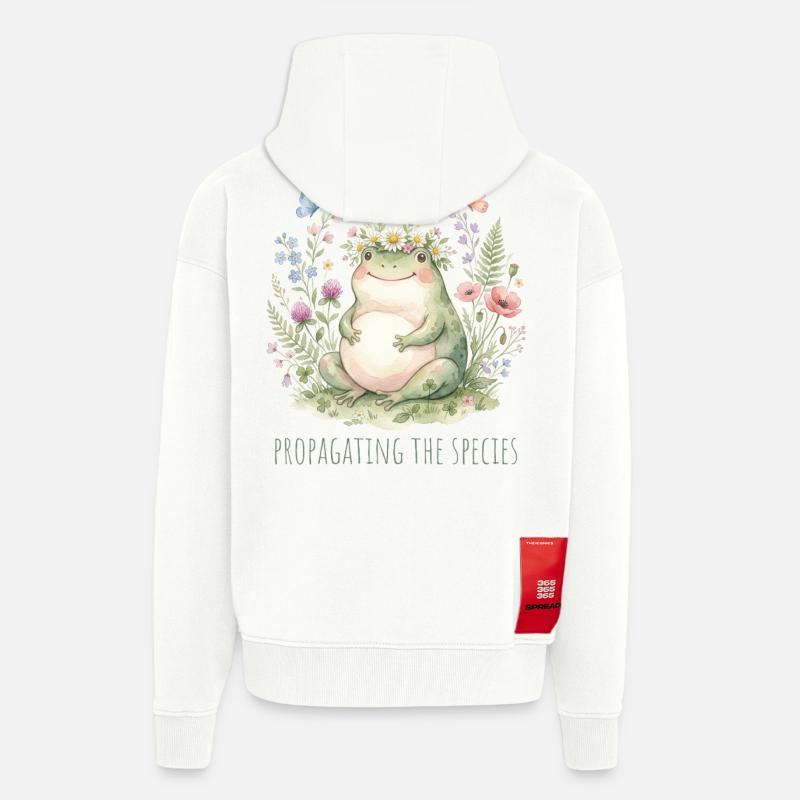 Propagation de l’espèce Maman jardinière - Veste à capuche bio épaisse oversize fabriqué en UE - OFF WHITE