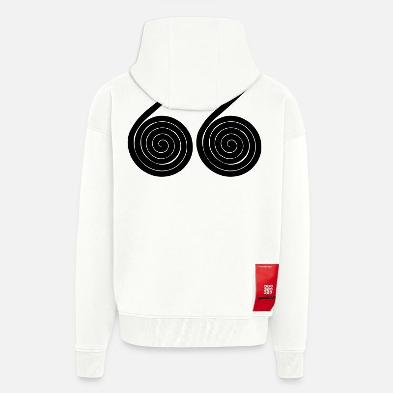 Escargots numéro 66 - Veste à capuche bio épaisse oversize fabriqué en UE - OFF WHITE