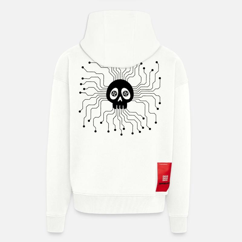 Microprocessor Skull (Black) - Zip Hoodie - made by SPREAD - OFF WHITE