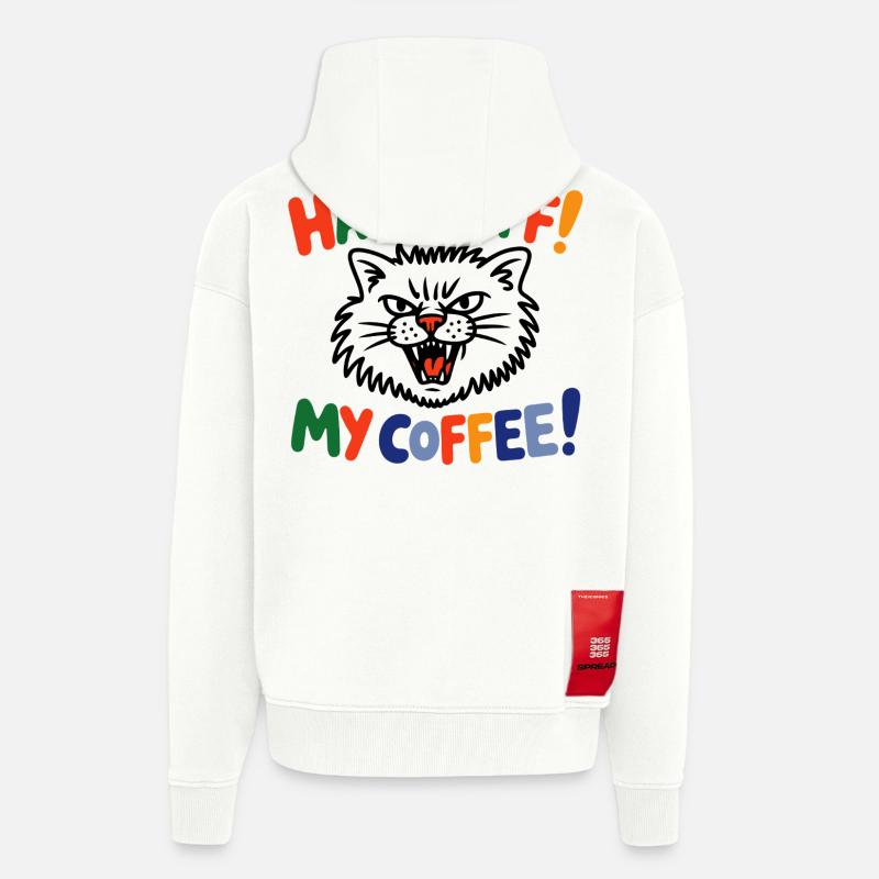 Lâchez-moi, mon café ! - Veste à capuche bio épaisse oversize fabriqué en UE - OFF WHITE