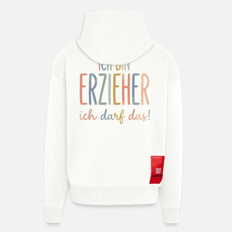 Ich bin erzieher ich darf das - Zip Hoodie - made by SPREAD - OFF WHITE