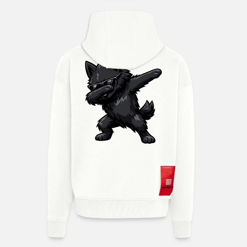 Tabbing Schipperke - Veste à capuche bio épaisse oversize fabriqué en UE - OFF WHITE