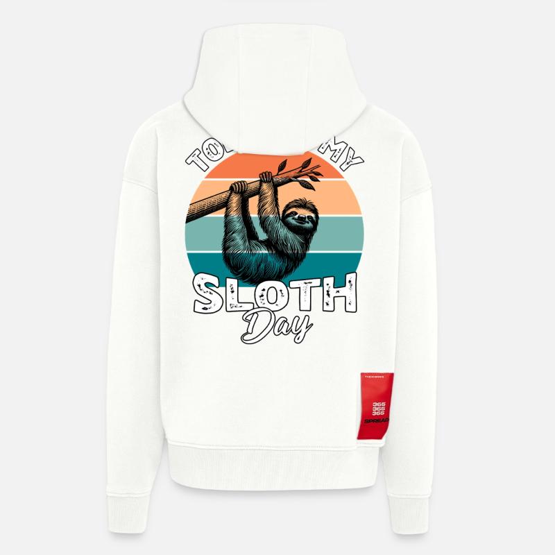 Faultier Sloth - Zip Hoodie - made by SPREAD - OFF WHITE