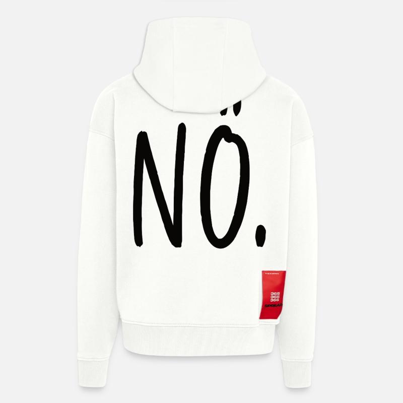 Non, affirmation, tout simplement non - Veste à capuche bio épaisse oversize fabriqué en UE - OFF WHITE