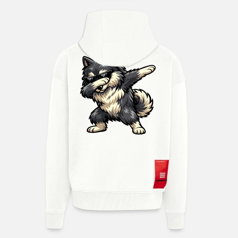 Dab Wolfspitz - Veste à capuche bio épaisse oversize fabriqué en UE - OFF WHITE