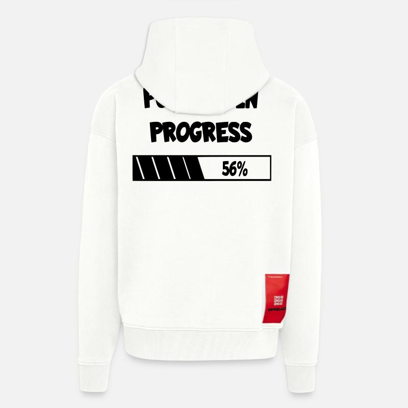 Caca en devenir, progrès * - Veste à capuche bio épaisse oversize fabriqué en UE - OFF WHITE