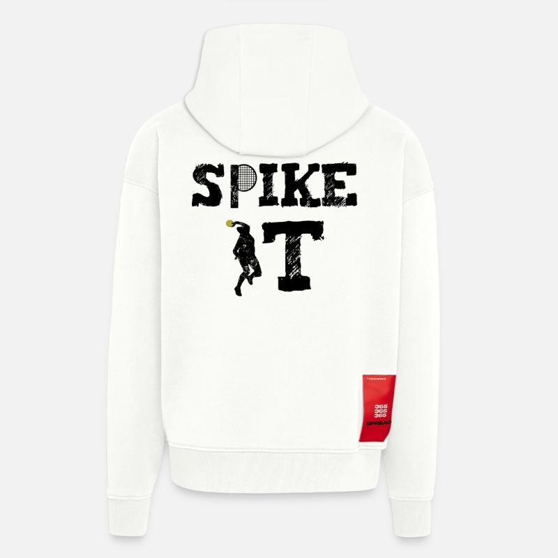Conception de Spikeball - Veste à capuche bio épaisse oversize fabriqué en UE - OFF WHITE