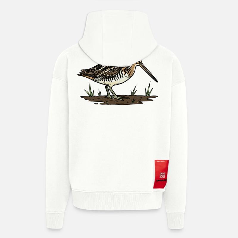 Snipe, Snipe, Tarnvogel - Zip Hoodie - made by SPREAD - OFF WHITE