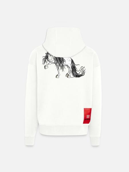 Andalusian Horse - Zip Hoodie - made by SPREAD - OFF WHITE