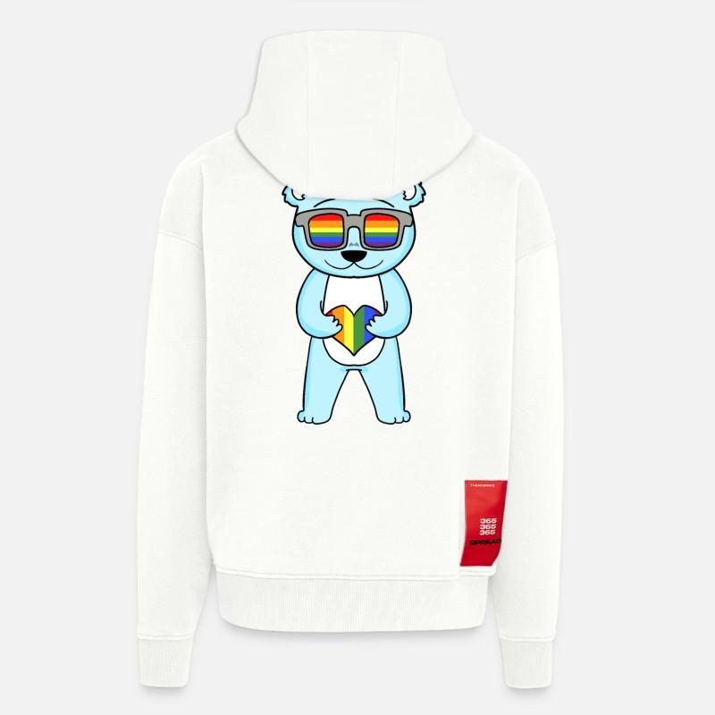 LGBT Tier Bär Regenbogen - Zip Hoodie - made by SPREAD - OFF WHITE