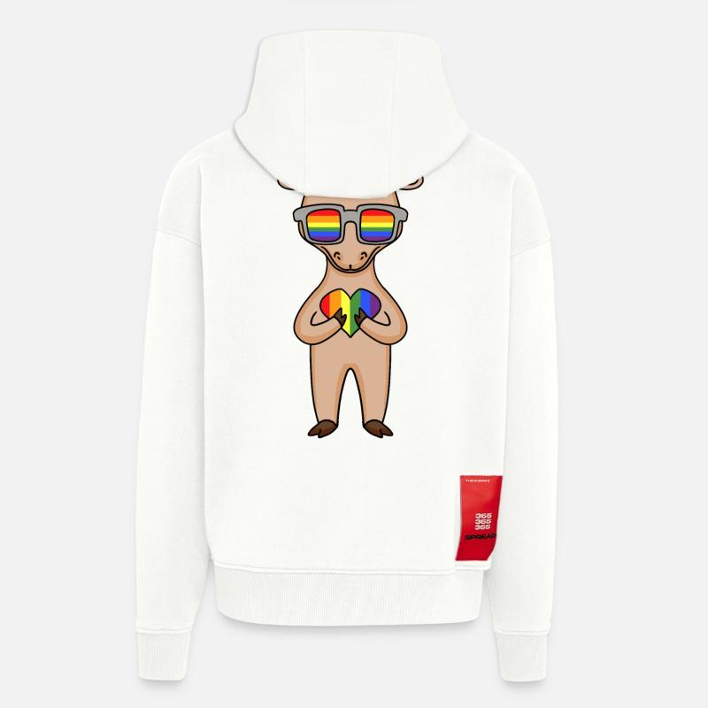 LGBT Tier Kamel Regenbogen - Zip Hoodie - made by SPREAD - OFF WHITE
