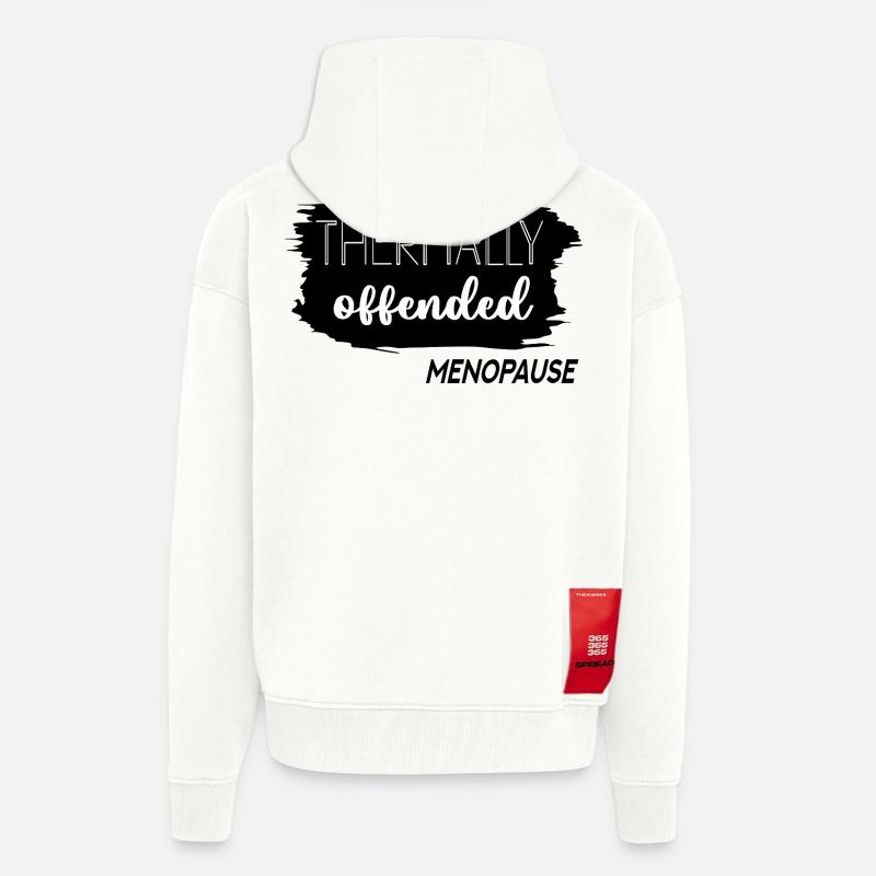 Bouffées de chaleur Ménopause - Veste à capuche bio épaisse oversize fabriqué en UE - OFF WHITE