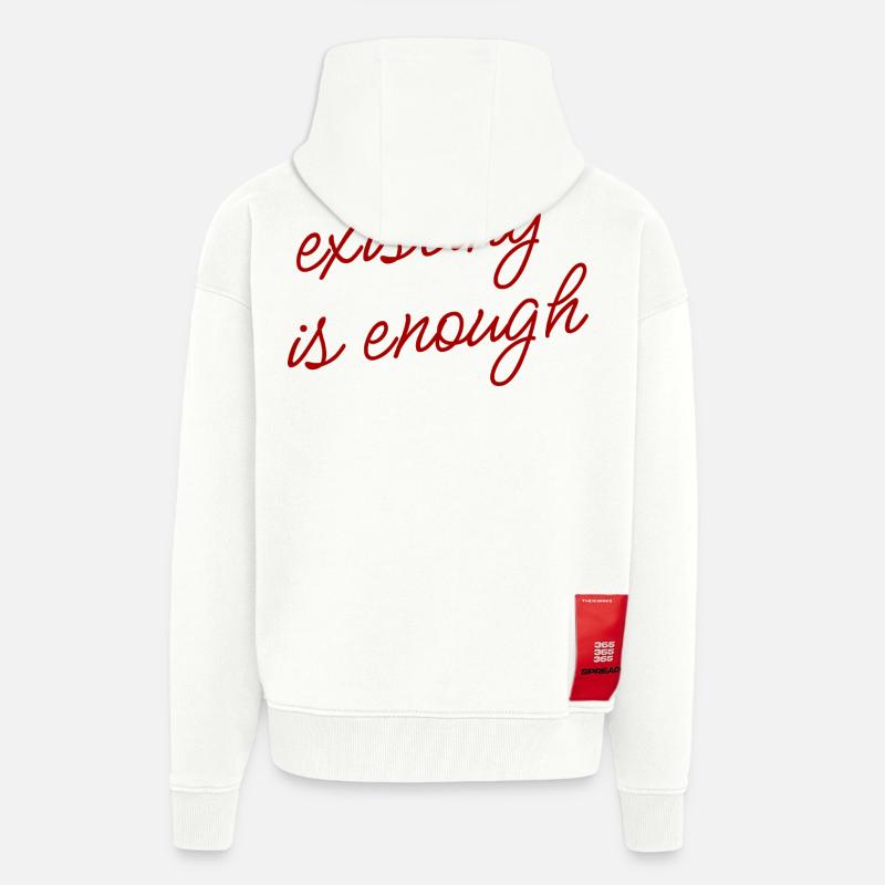 Existing is enough Mood Theme - Zip Hoodie - made by SPREAD - OFF WHITE