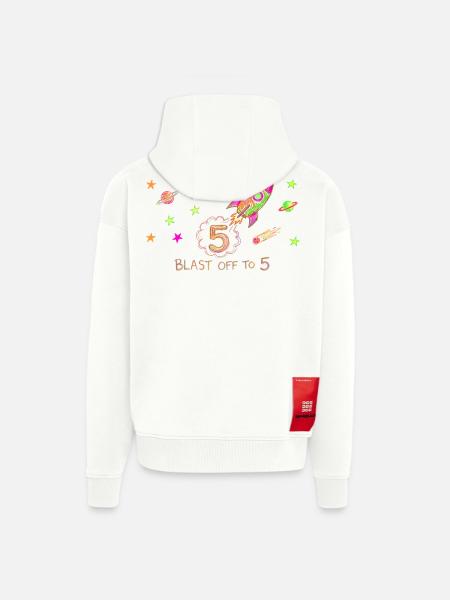 Blast Off To 5 Rocket Drawing - Zip Hoodie - made by SPREAD - OFF WHITE