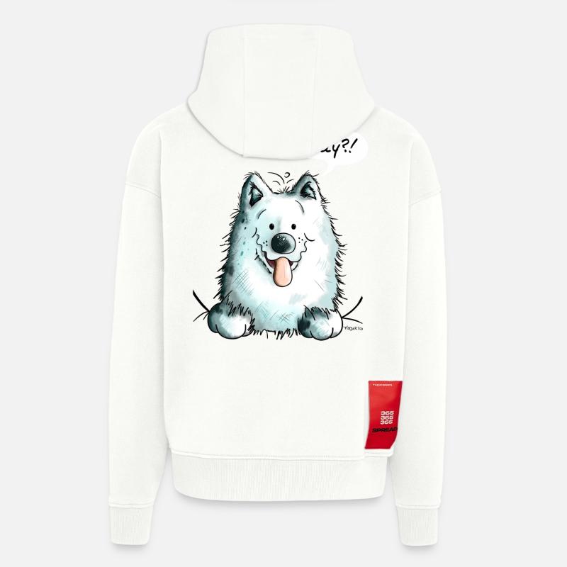 Samoyède Play - Samoyeds - Sabaka - Sobaka - Veste à capuche bio épaisse oversize fabriqué en UE - OFF WHITE