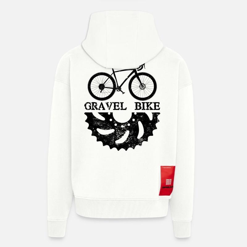 conception d'un vélo de gravier - Veste à capuche bio épaisse oversize fabriqué en UE - OFF WHITE