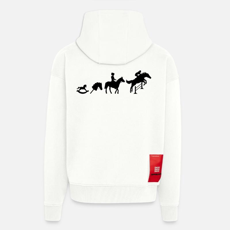 Evolution Springreiter - Zip Hoodie - made by SPREAD - OFF WHITE