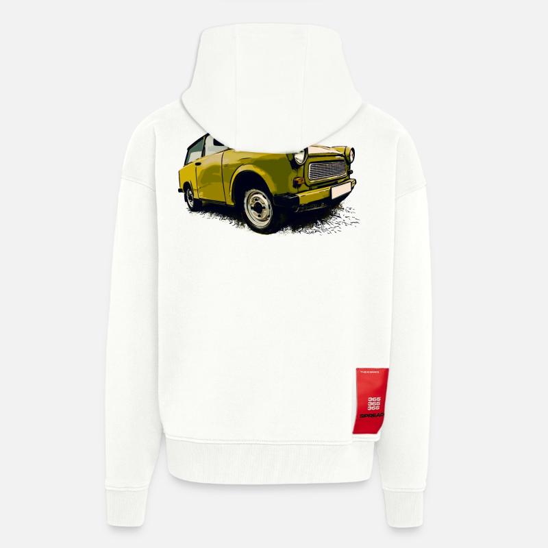 Tabbi vert - Veste à capuche bio épaisse oversize fabriqué en UE - OFF WHITE