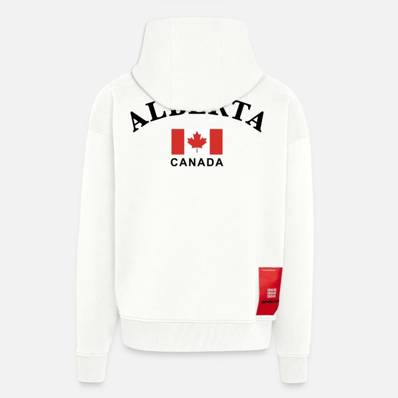 Alberta, Kanada - Zip Hoodie - made by SPREAD - OFF WHITE