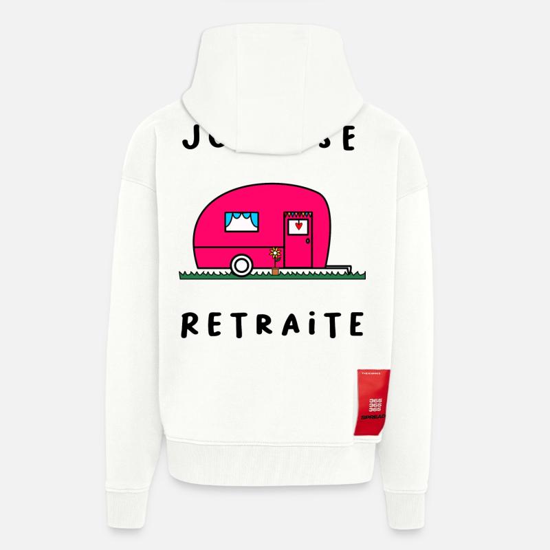 RETRAITE. RETRAITE. RETRAITEE. RETRAITE - Veste à capuche bio épaisse oversize fabriqué en UE - OFF WHITE