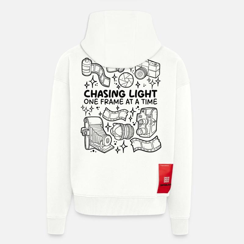 Chasing Light – Frame für Frame - Zip Hoodie - made by SPREAD - OFF WHITE