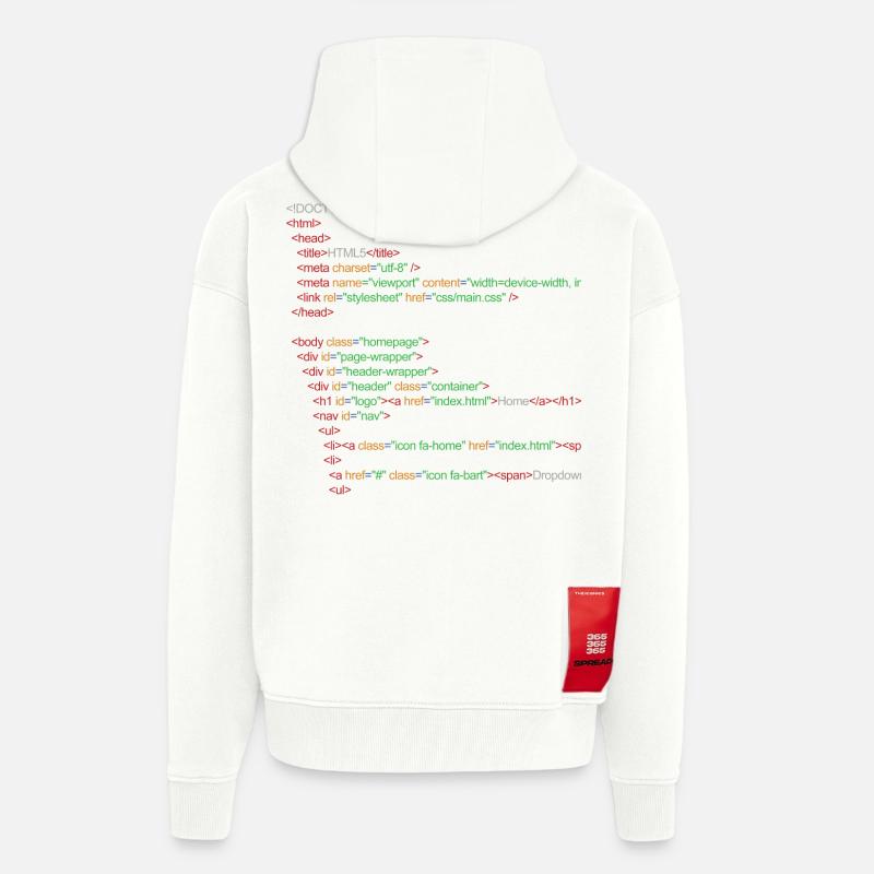 HTML5 code - Zip Hoodie - made by SPREAD - OFF WHITE