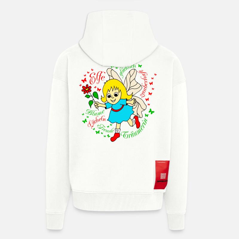 Elfe Traeumer in Rot - Zip Hoodie - made by SPREAD - OFF WHITE