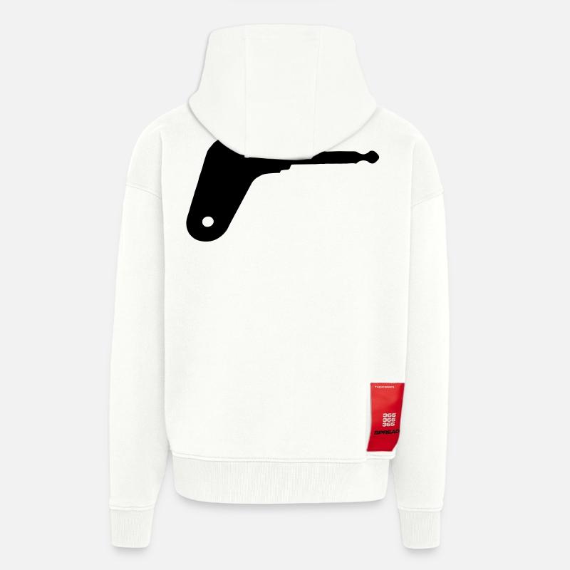 Clé de contact du tracteur oldtimer - Veste à capuche bio épaisse oversize fabriqué en UE - OFF WHITE