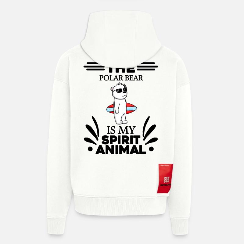 Eisbär Polarbär Bär - Zip Hoodie - made by SPREAD - OFF WHITE