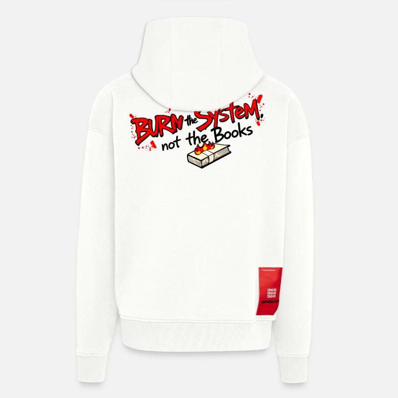 Brûler le système - Veste à capuche bio épaisse oversize fabriqué en UE - OFF WHITE