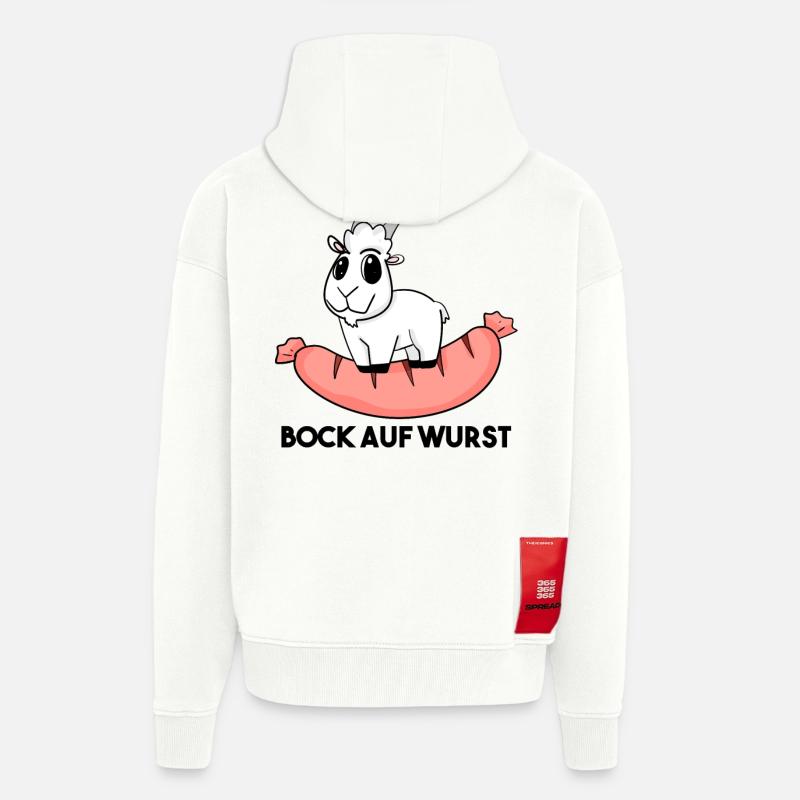 Bock auf Wurst - Ziege Ziegenbock - Zip Hoodie - made by SPREAD - OFF WHITE