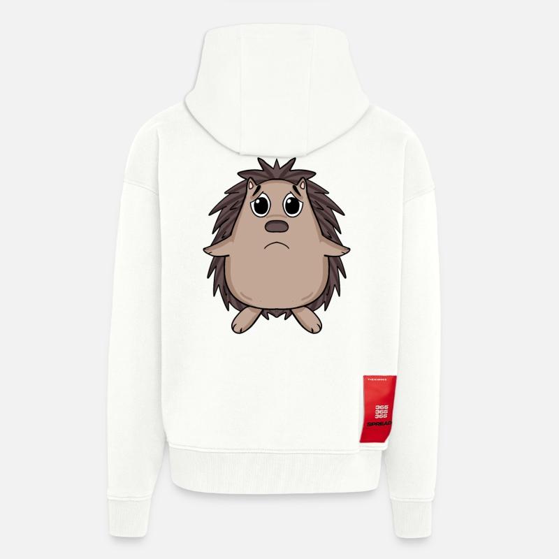 Hérisson triste - Hérisson triste - Veste à capuche bio épaisse oversize fabriqué en UE - OFF WHITE