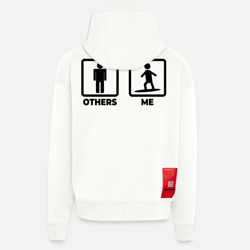 Figurine de bâton de surfeur - Veste à capuche bio épaisse oversize fabriqué en UE - OFF WHITE