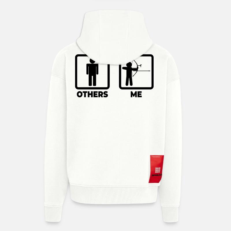 Archer drôle - Veste à capuche bio épaisse oversize fabriqué en UE - OFF WHITE