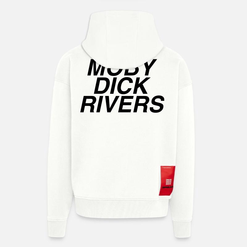 moby dick rivers - Veste à capuche bio épaisse oversize fabriqué en UE - OFF WHITE