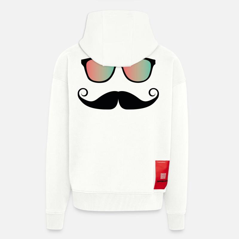 Lunettes de soleil à moustache - Veste à capuche bio épaisse oversize fabriqué en UE - OFF WHITE