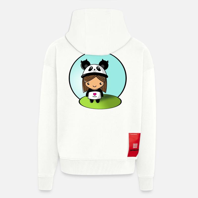 Panda-Mädchen! - Zip Hoodie - made by SPREAD - OFF WHITE