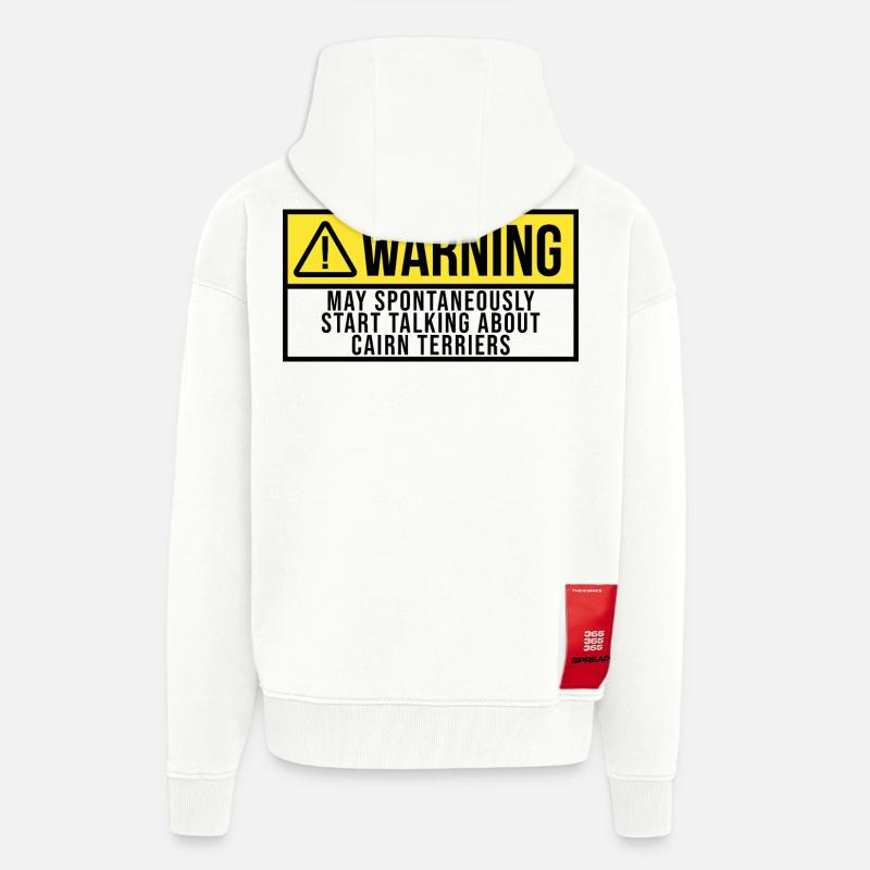 cairnterrier - Heavyweight oversized organic hættejakke made in EU - OFF WHITE