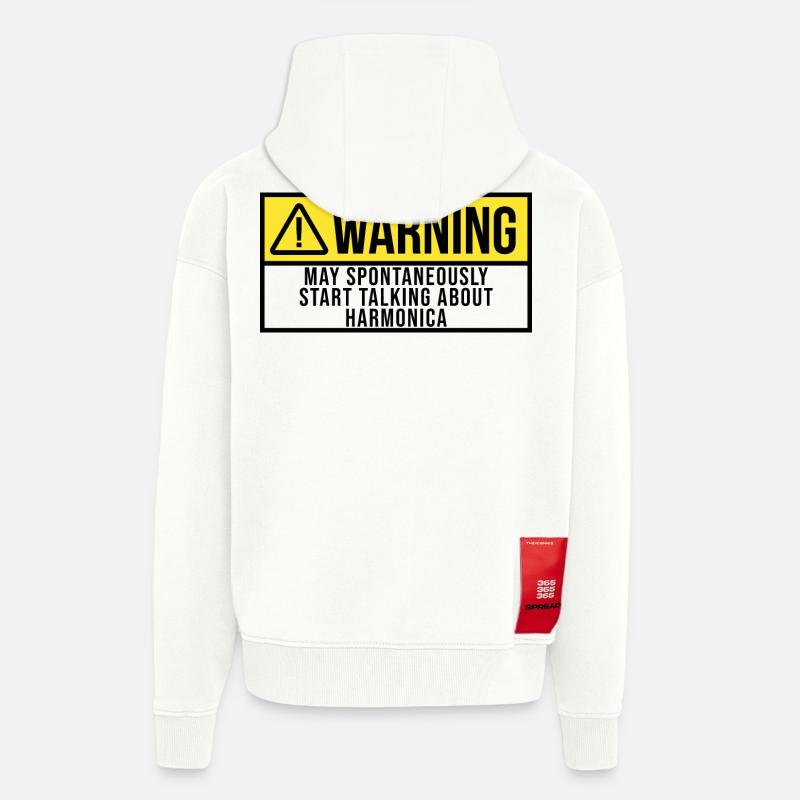 harmonica - Veste à capuche bio épaisse oversize fabriqué en UE - OFF WHITE