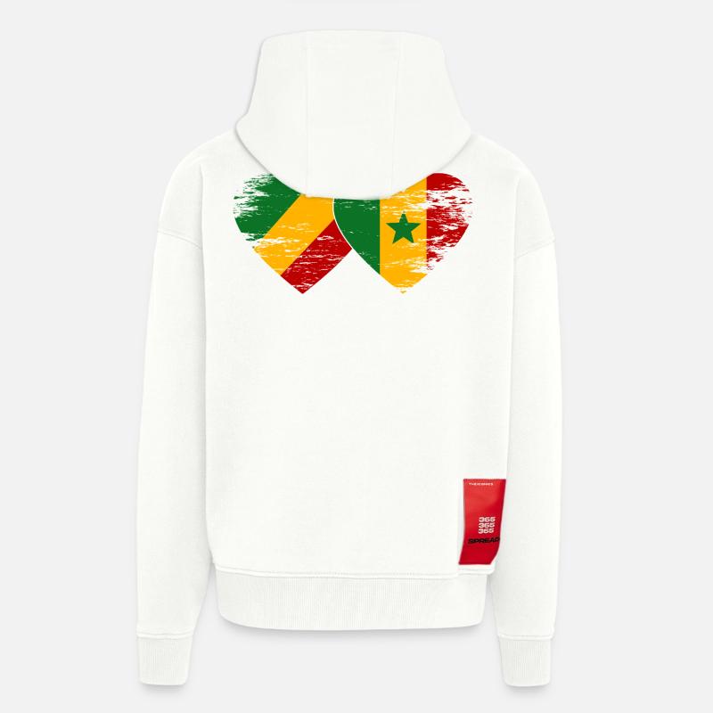 Congo Senegal flag used - Zip Hoodie - made by SPREAD - OFF WHITE