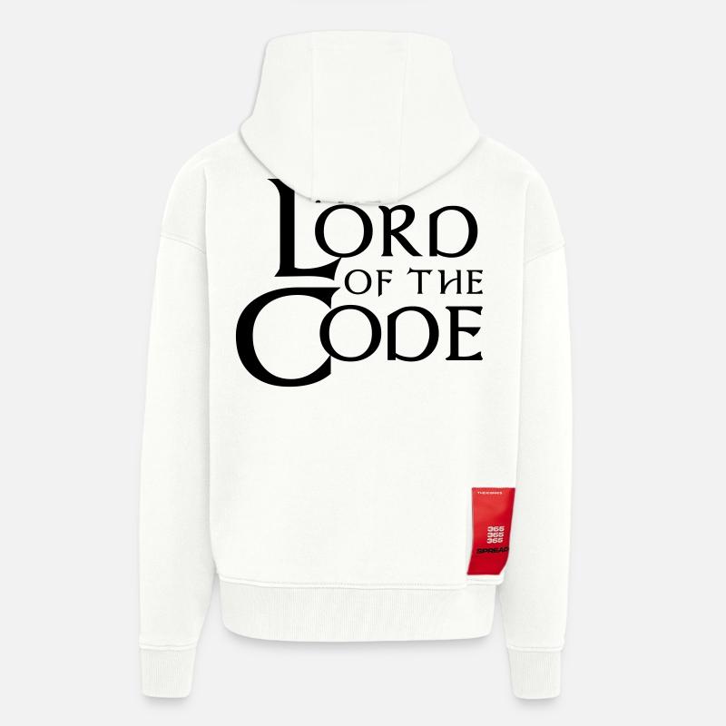 Le Seigneur du Code - Veste à capuche bio épaisse oversize fabriqué en UE - OFF WHITE