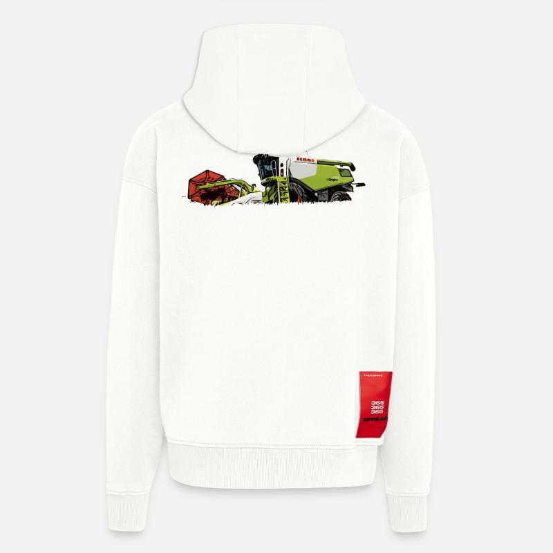 Moissonneuse-batteuse 630 - Veste à capuche bio épaisse oversize fabriqué en UE - OFF WHITE