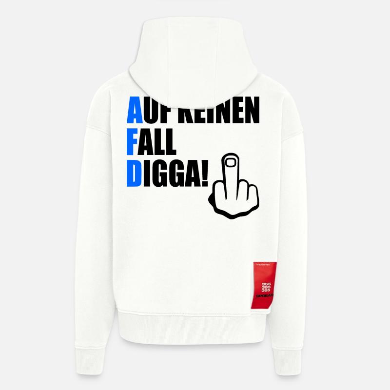 auf keinen fall digga - Zip Hoodie - made by SPREAD - OFF WHITE