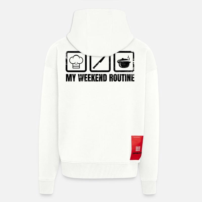 Ma routine du week-end - Veste à capuche bio épaisse oversize fabriqué en UE - OFF WHITE