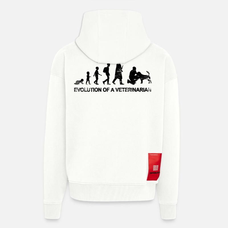 Évolution d’un vétérinaire - Veste à capuche bio épaisse oversize fabriqué en UE - OFF WHITE