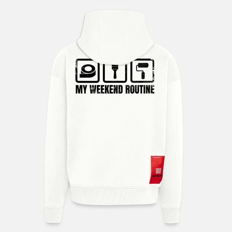 Painter Weekend Routine - Zip Hoodie - made by SPREAD - OFF WHITE