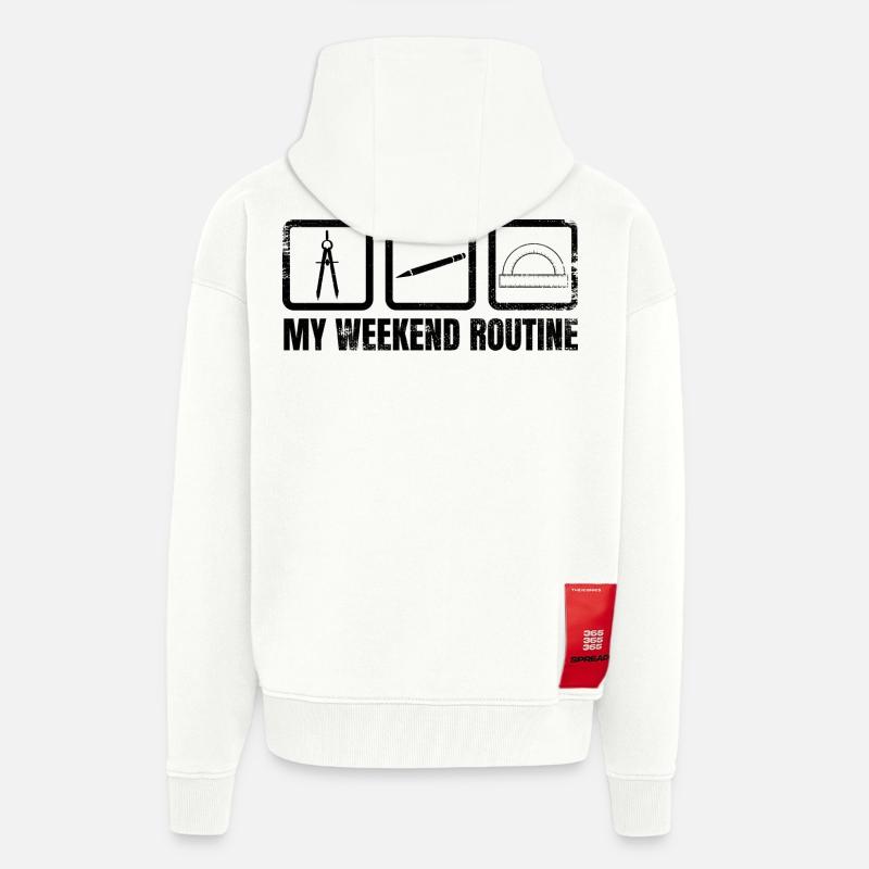 Ma routine du week-end - Veste à capuche bio épaisse oversize fabriqué en UE - OFF WHITE