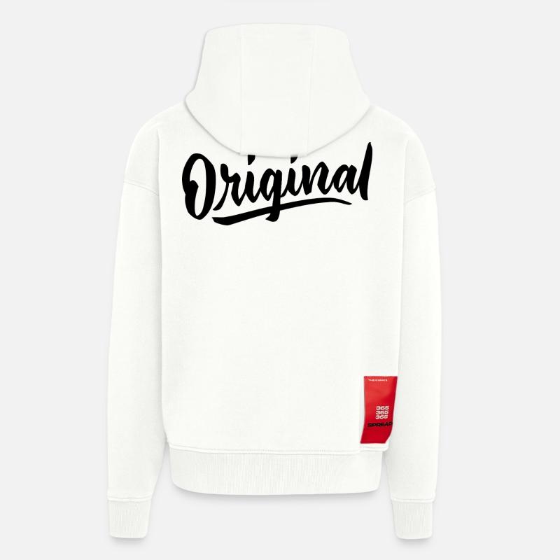 Langue source - Veste à capuche bio épaisse oversize fabriqué en UE - OFF WHITE
