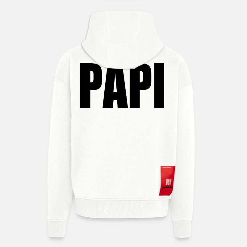 Papi - Veste à capuche bio épaisse oversize fabriqué en UE - OFF WHITE